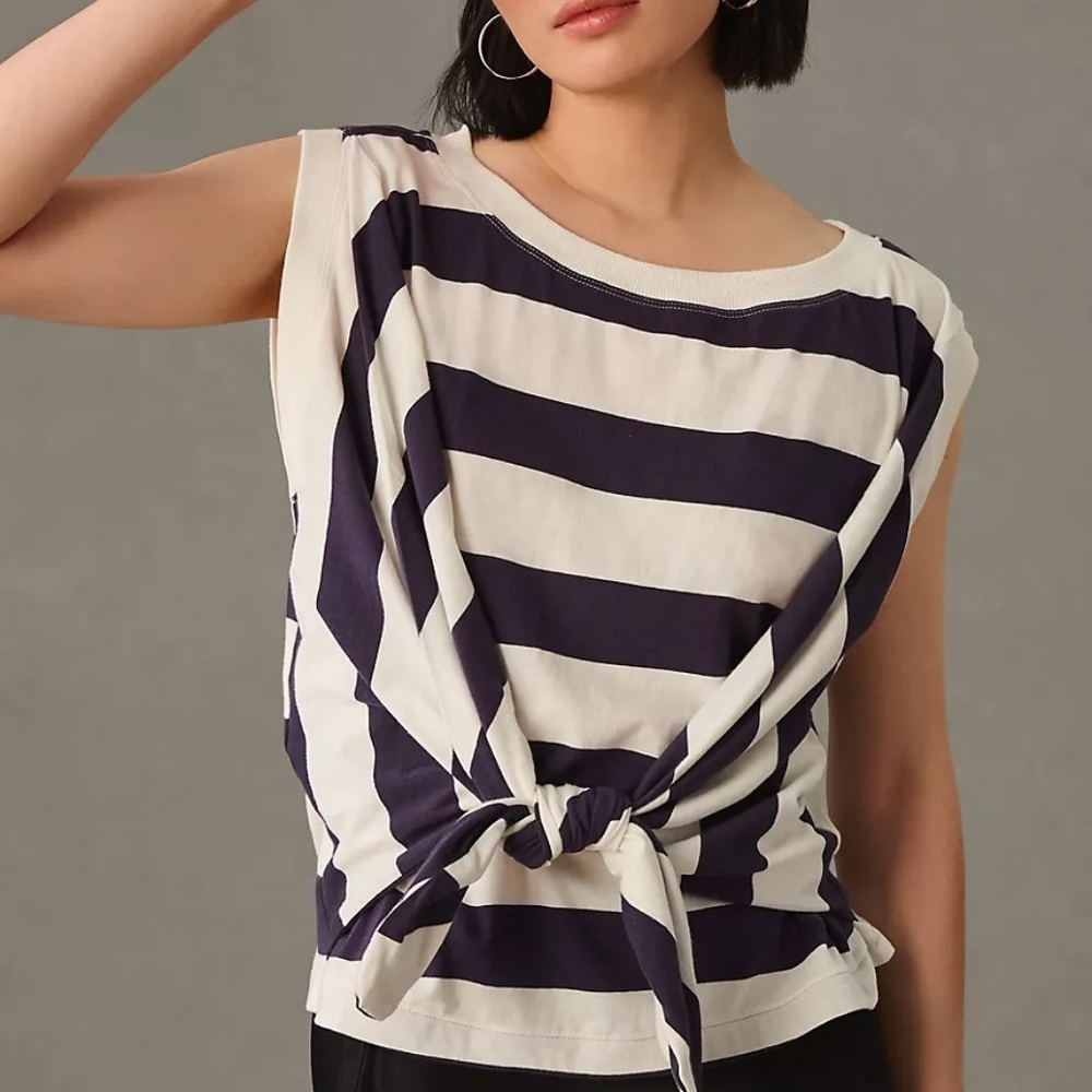 NWT Maeve Tie Wrap Front Tee size Med